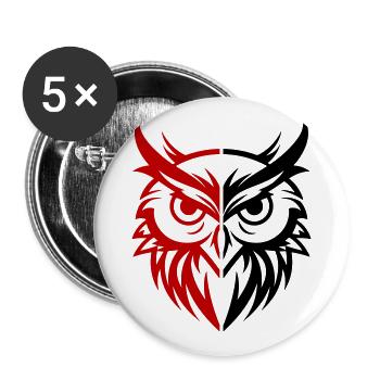 Owl Animal - Buttons large 2.2''/56 mm (5-pack) - white - Front