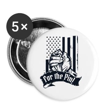 Pour les techniques d’épingle Exercice de lutte à mains nues - Lot de 5 grands badges (56 mm) - blanc - Devant