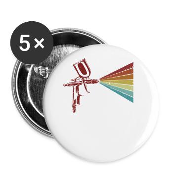 Rétro Voiture Spray Automobile Véhicule Peinture De Voiture - Lot de 5 grands badges (56 mm) - blanc - Devant