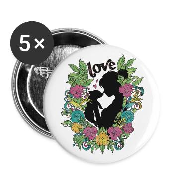 Love - Buttons large 2.2''/56 mm (5-pack) - white - Front