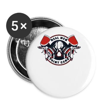 Real Men Paint Cars Vehicle Car Spray Automotive - Buttons large 2.2''/56 mm (5-pack) - white - Front