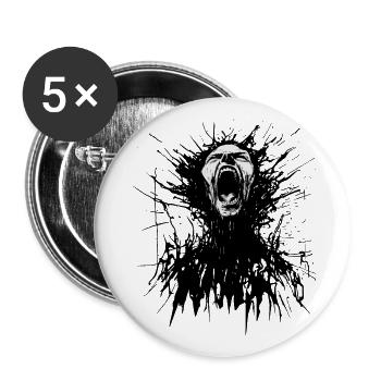 (Innerlich) Zerrissen - Buttons groß 56 mm (5er Pack) - Weiß - Vorne