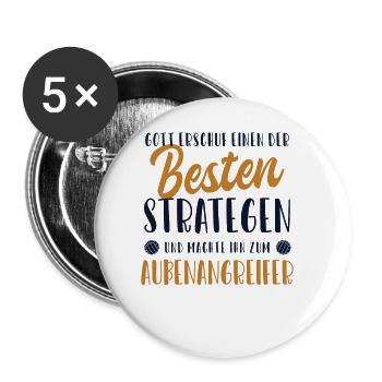 Außenangreifer Bester Stratege Volleyballerin - Buttons groß 56 mm (5er Pack) - Weiß - Vorne