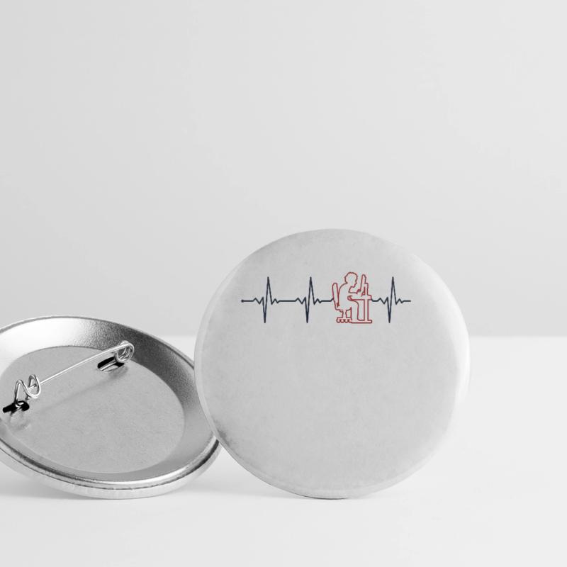 Programmer Heartbeat Softwareentwickler Coder Buttons groß 56 mm (5er Pack)