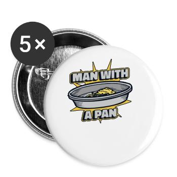 Man With A Pan Prospecting Miner Placer Mining - Buttons large 2.2''/56 mm (5-pack) - white - Front