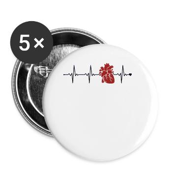 Herzchirurgie Herzschlagkatheter Survivor Open - Buttons groß 56 mm (5er Pack) - Weiß - Vorne