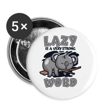 Paresseux est un mot très fort Koalabear Eucalyptus - Lot de 5 grands badges (56 mm) - blanc - Devant