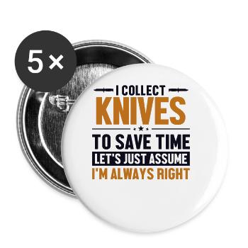 Knives Let's Assume I'm Right Butcher Knife Knife - Buttons large 2.2''/56 mm (5-pack) - white - Front