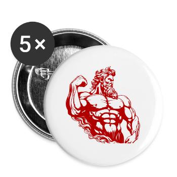 Combattant grec Spartan - Lot de 5 grands badges (56 mm) - blanc - Devant