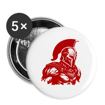 Spartan Gladiator Bodybuilding Gym - Lot de 5 grands badges (56 mm) - blanc - Devant