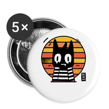 Oh so sad, cool sarcastic retro cat - Buttons large 2.2''/56 mm (5-pack) - white - Front