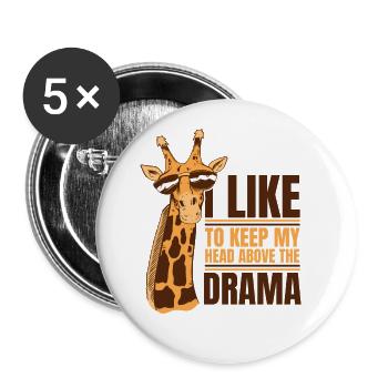 I Like To Keep Head Above The Drama Nubian - Buttons large 2.2''/56 mm (5-pack) - white - Front