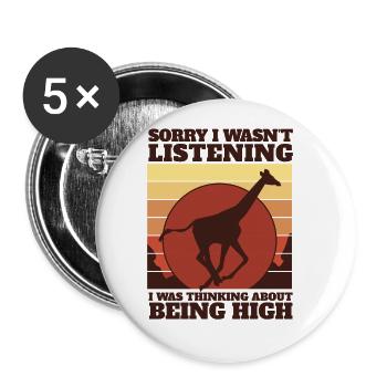 Was Thinking About Being High Giraffidae Nubian - Buttons large 2.2''/56 mm (5-pack) - white - Front