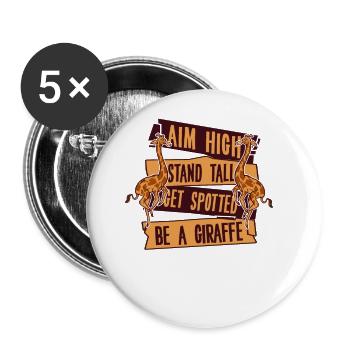 Visez haut Stand Tall Faites-vous repérer Nubien Africain - Lot de 5 grands badges (56 mm) - blanc - Devant