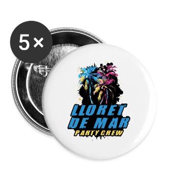 Lloret De Mar Party Crew Holiday Saying - Lot de 5 grands badges (56 mm) - blanc - Devant