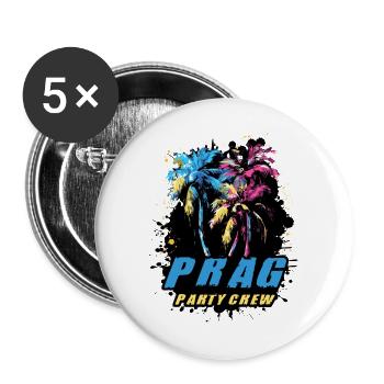 Prag Party Crew Urlaub Spruch - Buttons groß 56 mm (5er Pack) - Weiß - Vorne