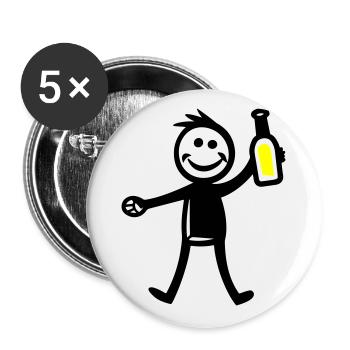 Boire une bouteille de bière - Lot de 5 grands badges (56 mm) - blanc - Devant