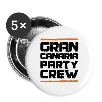 Gran Canaria Party Crew - Buttons groß 56 mm (5er Pack) - Weiß - Vorne