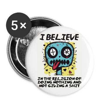 Religious believer doing nothing - Buttons large 2.2''/56 mm (5-pack) - white - Front