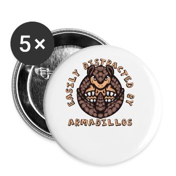 Easily Distracted By Armadillos Pink Fairy Lover - Buttons large 2.2''/56 mm (5-pack) - white - Front
