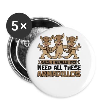 Really Do Need All These Armadillos Pink Fairy - Buttons large 2.2''/56 mm (5-pack) - white - Front