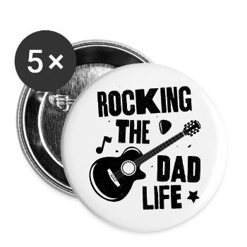 Faire basculer la vie de papa - Lot de 5 grands badges (56 mm) - blanc - Devant