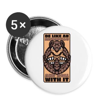 Roulez avec elle Fée rose Chlamyphoridae Cingulata - Lot de 5 grands badges (56 mm) - blanc - Devant