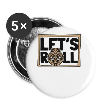 Roulons la fée rose Cingulata Chlamyphoridae - Lot de 5 grands badges (56 mm) - blanc - Devant
