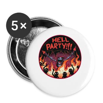 Faisons la fête en enfer - Lot de 5 grands badges (56 mm) - blanc - Devant