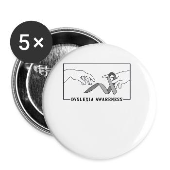 Michelangelo Schöpfung von Adam Legasthenie Legasthenie - Buttons groß 56 mm (5er Pack) - Weiß - Vorne