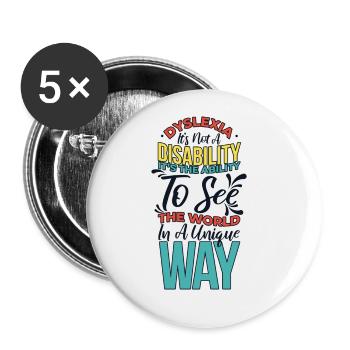 The Ability To See The World In A Unique Way - Buttons large 2.2''/56 mm (5-pack) - white - Front