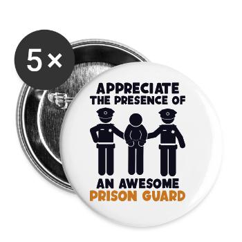 Appreciate Presence Of Awesome Correctional - Buttons large 2.2''/56 mm (5-pack) - white - Front