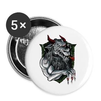 Moderner Steirischer Panther - Buttons groß 56 mm (5er Pack) - Weiß - Vorne