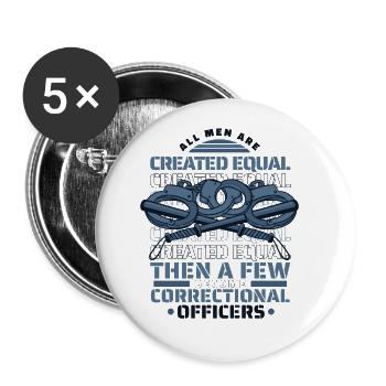 Alle Menschen sind gleich geschaffen Wenige werden Korrekturen - Buttons groß 56 mm (5er Pack) - Weiß - Vorne