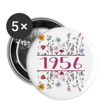 1956 Legendary Since 1956 Birthday 1956 Women - Buttons large 2.2''/56 mm (5-pack) - white - Front