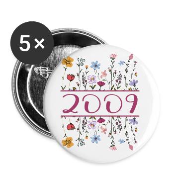 2009 Legendary Since 2009 Birthday 2009 Women - Buttons large 2.2''/56 mm (5-pack) - white - Front