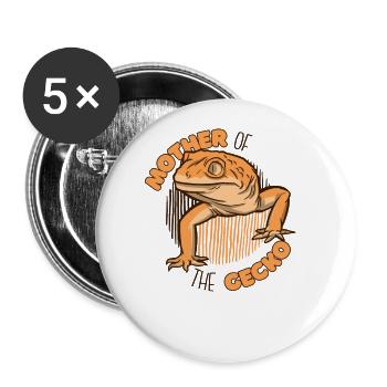 Mother Of The Gecko Lizard Gekkota Crested - Buttons large 2.2''/56 mm (5-pack) - white - Front