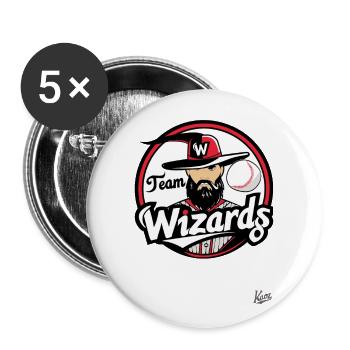 Team Magician - Buttons large 2.2''/56 mm (5-pack) - white - Front