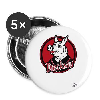 Funny sports parody: Team Dirty Pig - Buttons large 2.2''/56 mm (5-pack) - white - Front