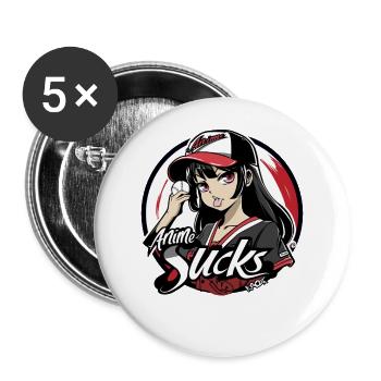 Une fille de baseball pense que l’anime est stupide - Lot de 5 grands badges (56 mm) - blanc - Devant