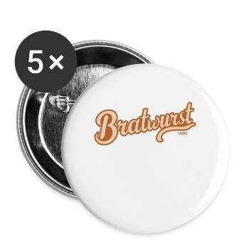 Bratwurst - Lot de 5 grands badges (56 mm) - blanc - Devant