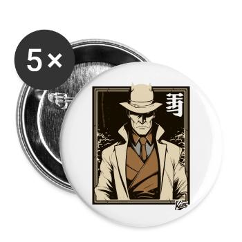 Cool Agent: The Detective's Comic Noir Novella - Buttons large 2.2''/56 mm (5-pack) - white - Front