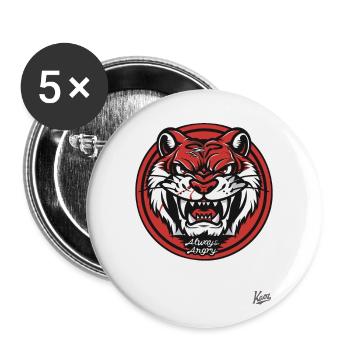 Dieser alberne Tiger ist immer wütend - Buttons groß 56 mm (5er Pack) - Weiß - Vorne