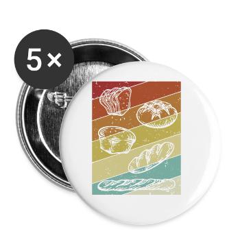 Retro Bread Dough Bread Maker Bread Queen Lover - Buttons large 2.2''/56 mm (5-pack) - white - Front