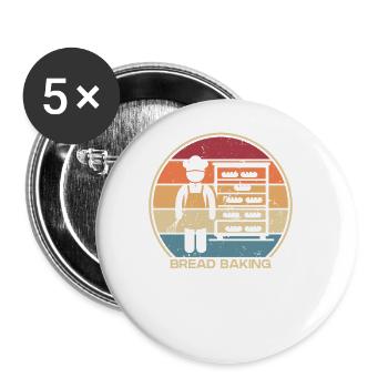 Pâte à pain rétro Bread Dough Bread Queen Lover - Lot de 5 grands badges (56 mm) - blanc - Devant