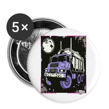 Super Cool Garbage Truck Container Truck - Buttons large 2.2''/56 mm (5-pack) - white - Front