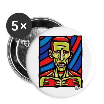 Abstrakte Kunst eines Zombie - Buttons groß 56 mm (5er Pack) - Weiß - Vorne