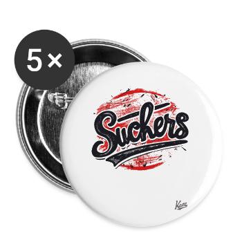 Vintage Sign for Losers and Suckers - Buttons large 2.2''/56 mm (5-pack) - white - Front
