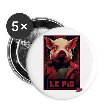 Fake Movie Poster of Le Pig: Wenn Schweine fliegen - Buttons groß 56 mm (5er Pack) - Weiß - Vorne