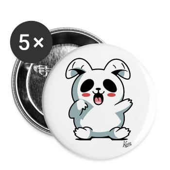 Un autre lapin et un lapin super mignon et cool - Lot de 5 grands badges (56 mm) - blanc - Devant